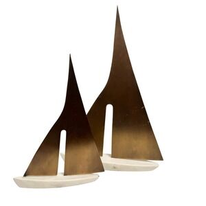 Mr. Brown London Sailboat Sculpture Set‎ Modern Abstract Boat Decor Art